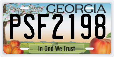 GA license plate PSF2198