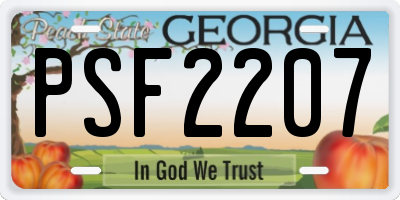 GA license plate PSF2207