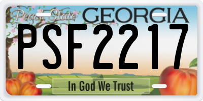 GA license plate PSF2217