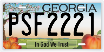 GA license plate PSF2221