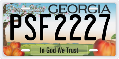 GA license plate PSF2227