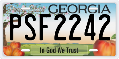 GA license plate PSF2242