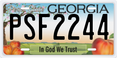 GA license plate PSF2244