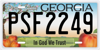 GA license plate PSF2249