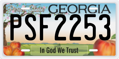 GA license plate PSF2253