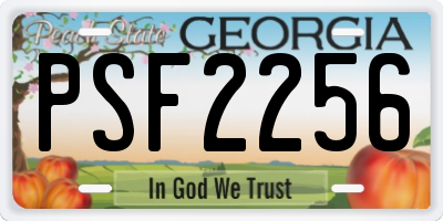 GA license plate PSF2256