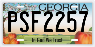 GA license plate PSF2257