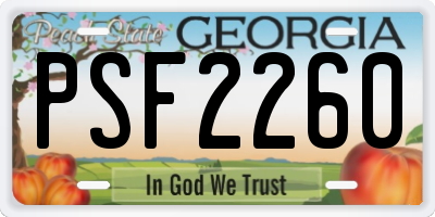 GA license plate PSF2260
