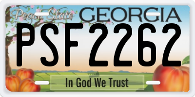 GA license plate PSF2262