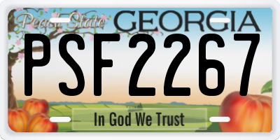 GA license plate PSF2267