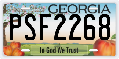 GA license plate PSF2268