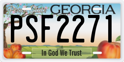 GA license plate PSF2271