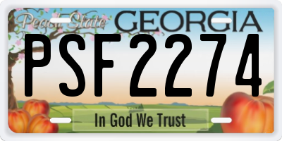 GA license plate PSF2274