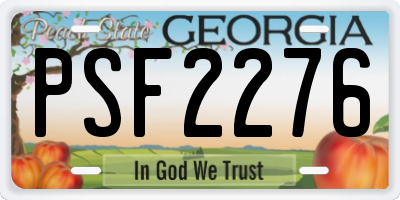 GA license plate PSF2276