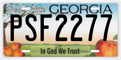 GA license plate PSF2277