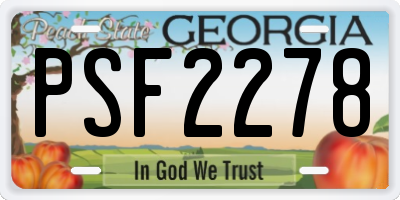 GA license plate PSF2278