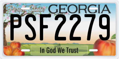 GA license plate PSF2279
