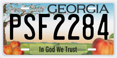 GA license plate PSF2284