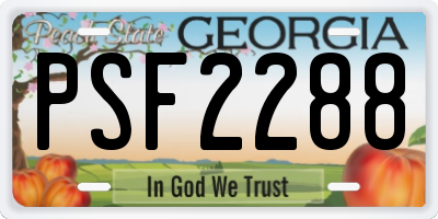GA license plate PSF2288