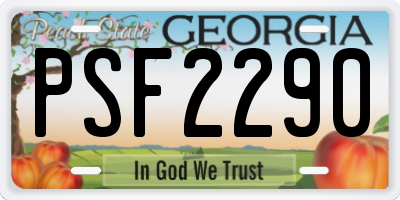 GA license plate PSF2290