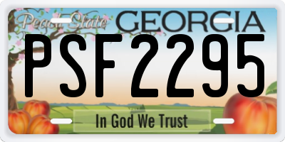 GA license plate PSF2295
