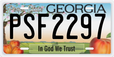 GA license plate PSF2297