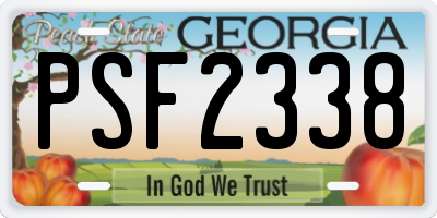 GA license plate PSF2338