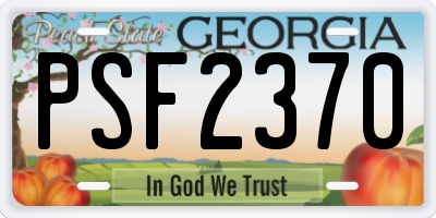 GA license plate PSF2370