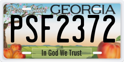 GA license plate PSF2372