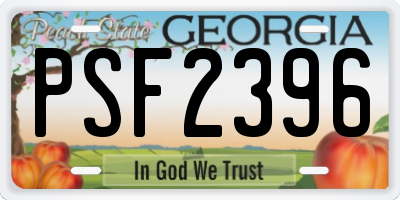 GA license plate PSF2396