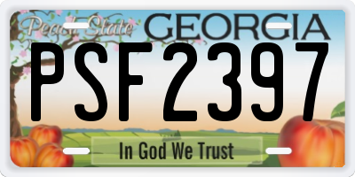 GA license plate PSF2397