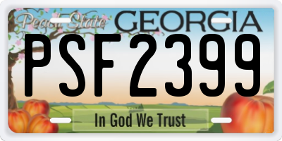 GA license plate PSF2399