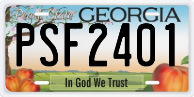 GA license plate PSF2401