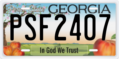 GA license plate PSF2407