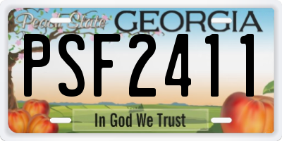 GA license plate PSF2411