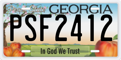 GA license plate PSF2412