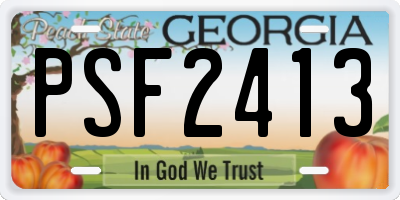 GA license plate PSF2413