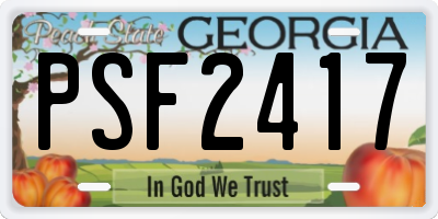 GA license plate PSF2417