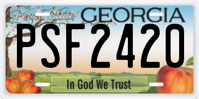 GA license plate PSF2420