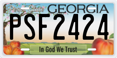 GA license plate PSF2424