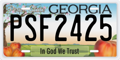 GA license plate PSF2425