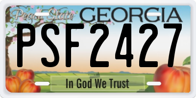 GA license plate PSF2427