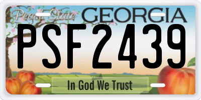 GA license plate PSF2439