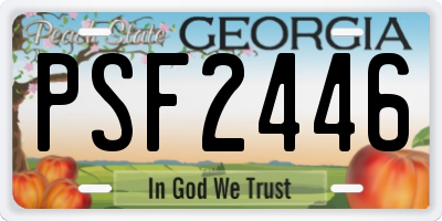 GA license plate PSF2446