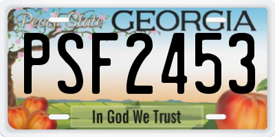 GA license plate PSF2453