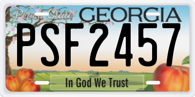 GA license plate PSF2457