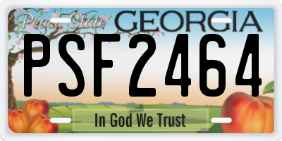 GA license plate PSF2464
