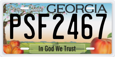 GA license plate PSF2467