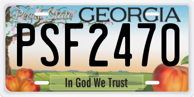 GA license plate PSF2470