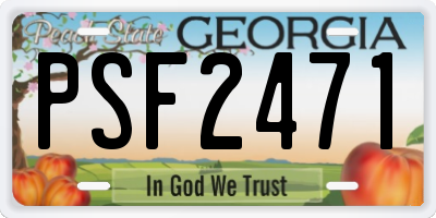 GA license plate PSF2471